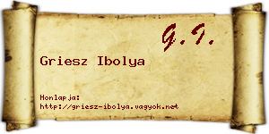 Griesz Ibolya névjegykártya